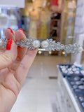 Pivoine Bridal Tiara Milano Sterling Silver and Crystal Handmade Hairpiece 79