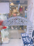 Pivoine Bridal Tiara Milano Sterling Silver and Crystal Princess Crown 51