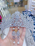 Pivoine Bridal Tiara Milano Sterling Silver and Crystal Princess Crown ｜新娘髮飾 ｜結婚頭飾 | 結婚皇冠 | wedding crown | bridal hair accessories |   swarovski headband | 結婚禮物 |  婚紗頭飾 | 皇冠頭飾香港 |  裙褂頭飾 | wedding accessories｜Bridal Tiara