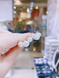 Lunachat 日本925純銀白色三珍珠貝夾耳環Earclips