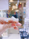 Lunachat 日本925純銀白色三珍珠貝夾耳環Earclips