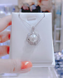 Lunachat 意大利工藝925純銀11mm 澳白珍珠立體花頸鍊