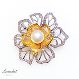 珍珠水晶胸針 ｜心口針｜brooch｜ swarovski brooches｜ 胸針香港