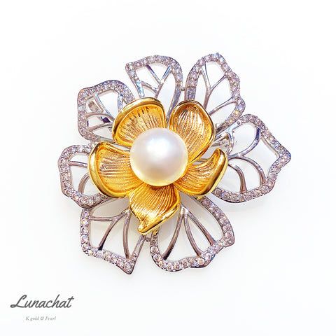 珍珠水晶胸針 ｜心口針｜brooch｜ swarovski brooches｜ 胸針香港