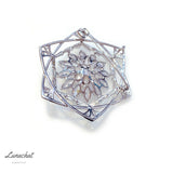 Lunachat Sterling Silver and Crystal Pearl Brooch Milano 30