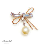 Lunachat Sterling Silver and Crystal Pearl Brooch Milano 15