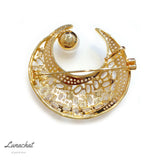 Lunachat Sterling Silver and Crystal Pearl Brooch Milano 38