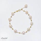 18K GOLD 天然珍珠婚嫁結婚新娘手鍊香港Bridal Wedding Pearl Bracelet 