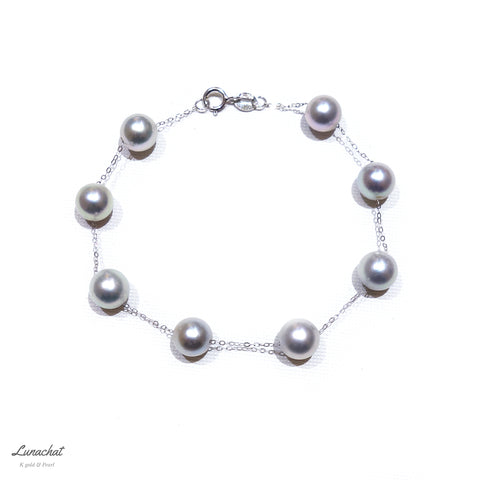 18K GOLD 天然珍珠婚嫁結婚新娘手鍊香港Bridal Wedding Pearl Bracelet  