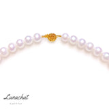 Lunachat 日本925 純銀珍珠扣9-10mm白透粉日本淡水珍珠/13-14mm南洋白珍珠頸鍊
