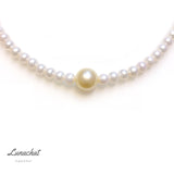 Lunachat 意大利工藝925純銀6-7mm 淡水珍珠12mm 南洋金珍珠頸鍊