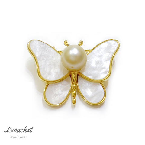 Lunachat Sterling Silver and Crystal Pearl Brooch Milano 47