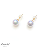Lunachat 18K GOLD 8-8.5mm 最高級天女級日本Akoya珍珠耳環*