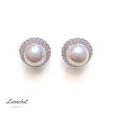 Lunachat 意大利工藝925純銀11-12mm強光南洋白珍珠耳環