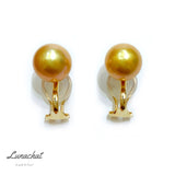 Lunachat 18K GOLD 9-10mm 南洋金珍珠夾耳環Earclips