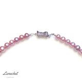 Lunachat 日本925 純銀珍珠8-9mm/10-11mm 迷人紫珍珠頸鍊