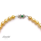 Lunachat 日本工藝925 純銀扣 8-12mm 南洋金珍珠頸鍊