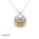 Lunachat 日本工藝925純銀13.1mm 南洋白珍珠頸鍊