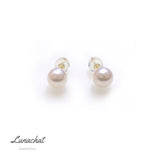 Lunachat 18K GOLD 蝴蝶結扣7-7.5mm 花珠級日本Akoya珍珠頸鍊連耳環套裝(附證書)*