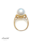 Lunachat 18K Gold 12mm 南洋白珍珠戒指