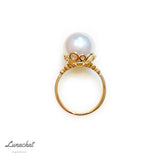 Lunachat 18K Gold 12mm 南洋白珍珠戒指
