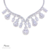 Pivoine Milano Sterling Silver and Crystal Bridal Necklace 18*