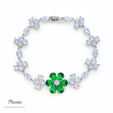 Pivoine Milano Sterling Silver and Crystal Bridal bracelet 7