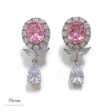 Pivoine Milano Silver Crystal Bridal Earrings| 新娘耳環｜水晶耳環｜婚嫁首飾| 結婚耳環| 新娘首飾| 裙褂耳環|婚紗耳環