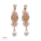 Pivoine Milano Sterling Silver & Crystal Bridal Earclips | 新娘耳環｜水晶耳環｜婚嫁首飾| 結婚耳環| 新娘首飾| 裙褂耳環|婚紗耳環