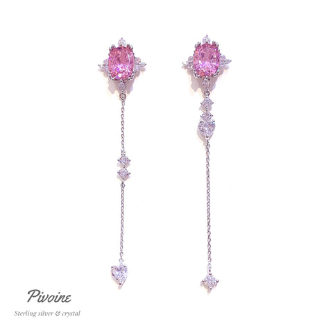 Pivoine Milano Sterling Silver and Crystal Bridal Earrings 106