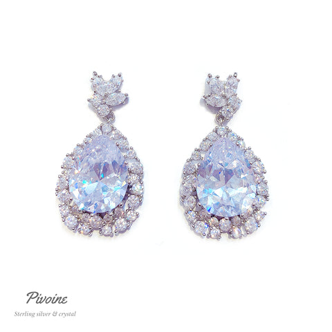 Pivoine Milano Sterling Silver and Crystal Earrings and Earclips 4