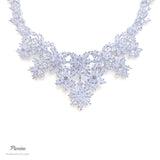 Pivoine  Milano Sterling Silver and Crystal Bridal Necklace 13
