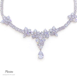 Pivoine Milano Sterling Silver and Crystal Bridal Necklace 23*