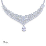 Pivoine Milano Sterling Silver and Crystal Bridal Necklace 11*