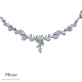 Pivoine Milano Sterling Silver and Crystal Bridal Necklace 35