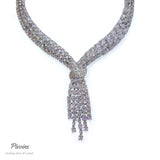 Pivoine Milano Sterling Silver and Crystal Bridal Necklace 20