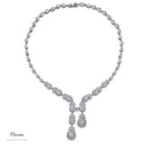 Pivoine Milano Sterling Silver and Crystal Bridal Necklace  | 新娘首飾｜婚嫁首飾 | 結婚頸鏈 |結婚首飾| 婚紗頸鏈| 新娘頸鏈|Bridal Necklace | Wedding Necklace