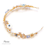 Pivoine Bridal Tiara Milano Sterling Silver and Crystal Handmade Hairpiece 68
