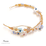 Pivoine Bridal Tiara Milano Sterling Silver and Crystal Handmade Hairpiece 68