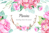 Pivoine Milano Sterling Silver and Crystal Necklace 19* - Chatnoiremeow