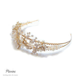 Pivoine Bridal Tiara Milano Sterling Silver and Crystal Handmade Hairpiece 13*