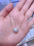 Lunachat 日本工藝925純銀12-13mm 淡水珍珠頸鍊