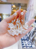 Lunachat 意大利工藝純銀陶瓷花大圈圈夾耳環2 Earclips