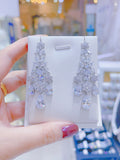 Pivoine Milano Sterling Silver and Crystal Bridal Earrings 24*
