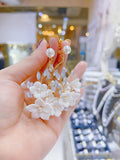 Lunachat 意大利工藝純銀陶瓷花大圈圈夾耳環2 Earclips