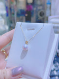 Lunachat 日本18K金9mm 白透粉Akoya 海水珍珠心心頸鍊*